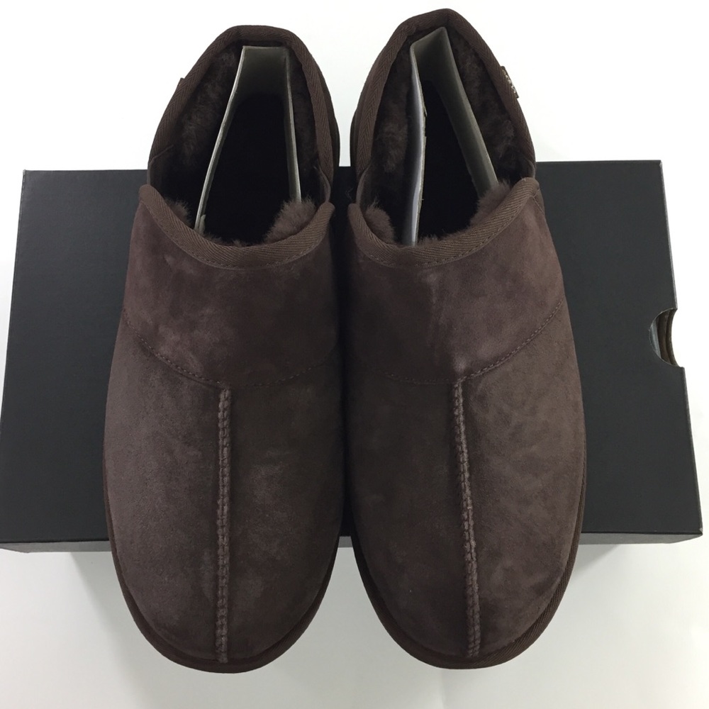 Ugg Mens Chocolate Brown Comfort Slipper Shoes - Picture 2 of 7